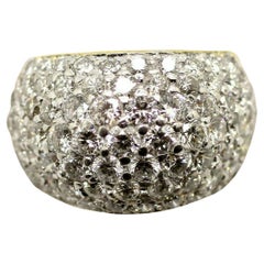 14k Yellow Gold Diamonds Pave' Cluster Ring Approx. 3 Carats