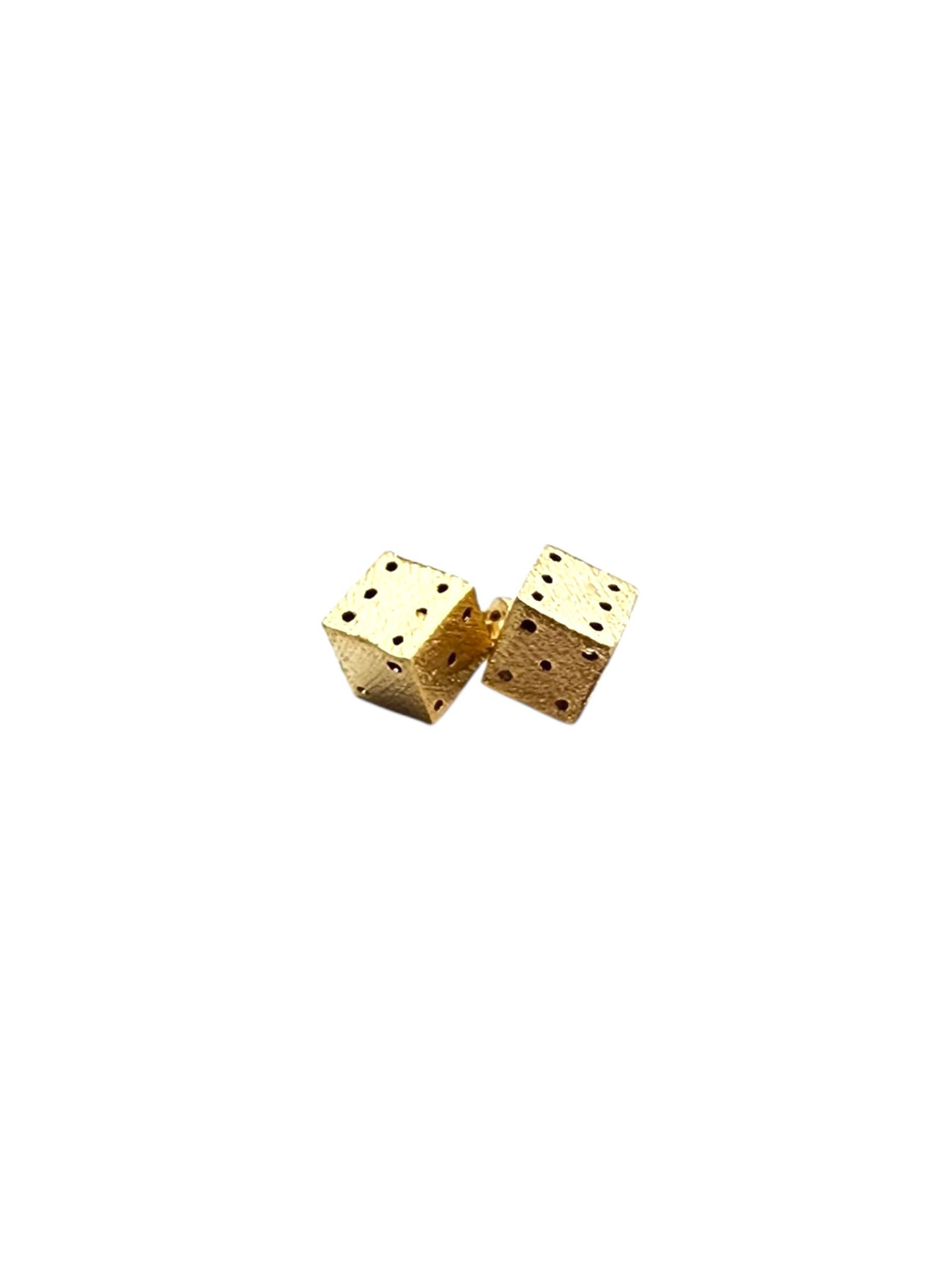 14K Yellow Gold Dice Charm #22742 For Sale 1