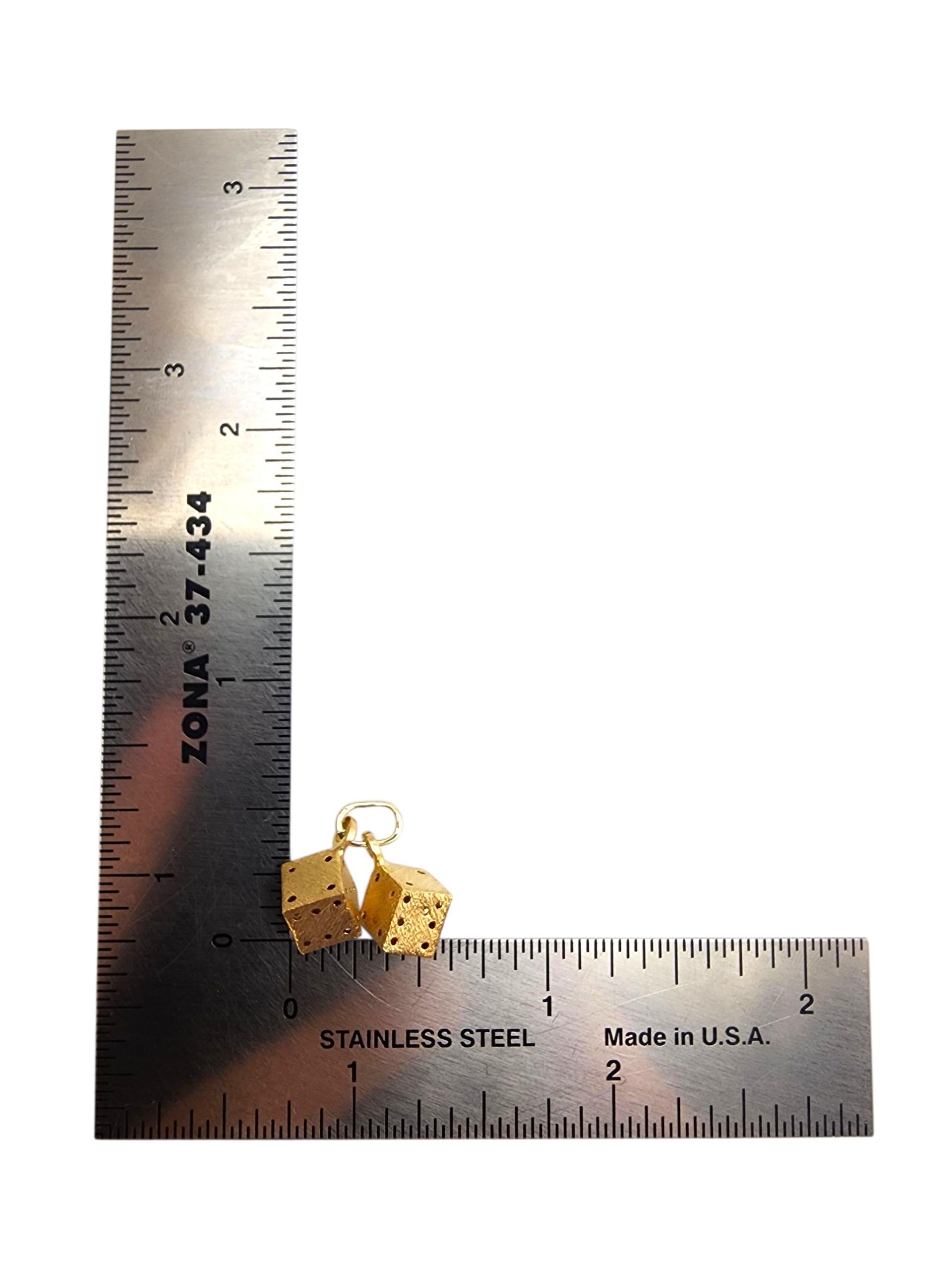 14K Yellow Gold Dice Charm #22742 For Sale 3
