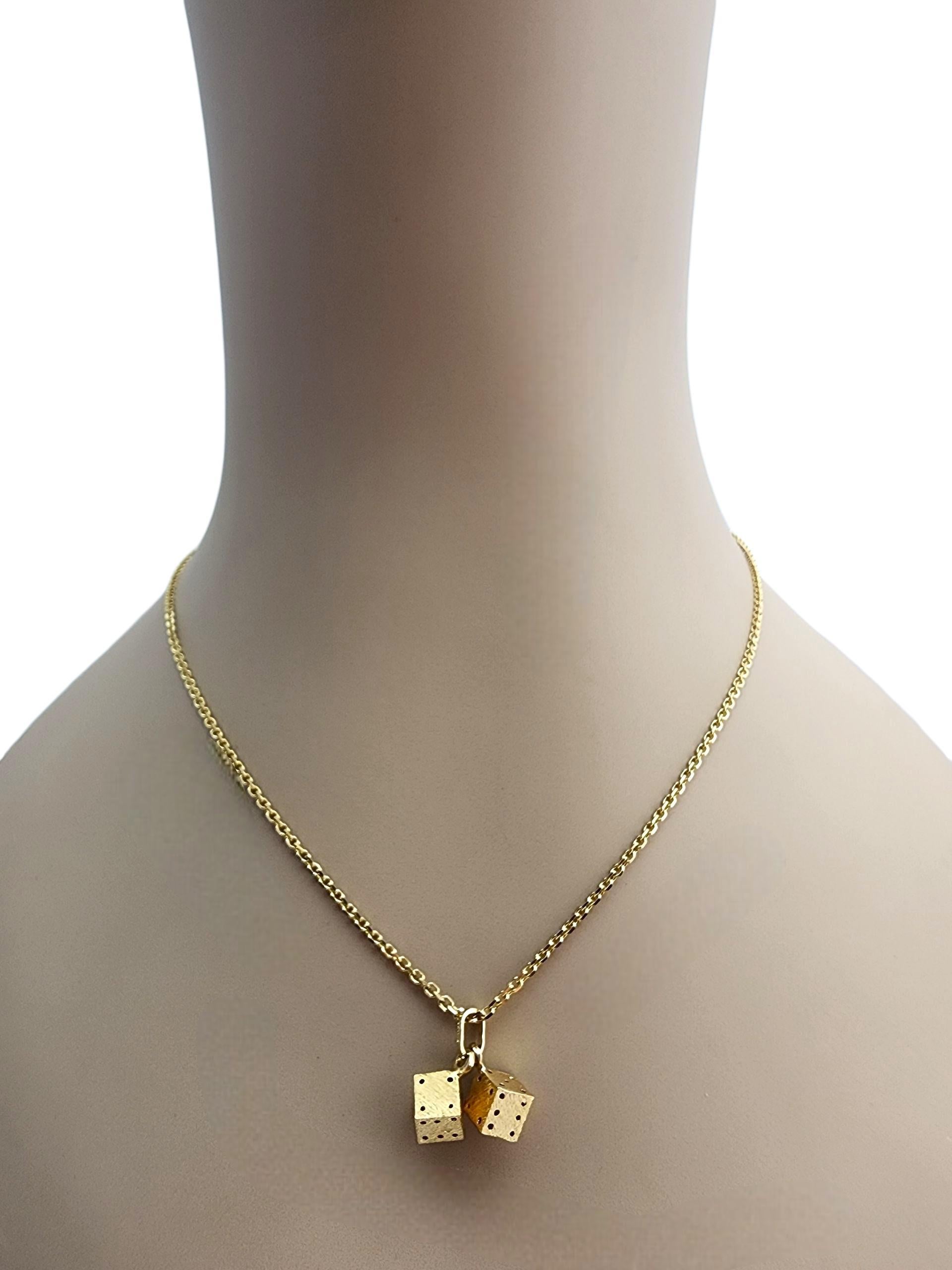 14K Yellow Gold Dice Charm #22742 For Sale 4
