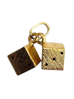 Vintage 14K Yellow Gold Dice Charm #22742
