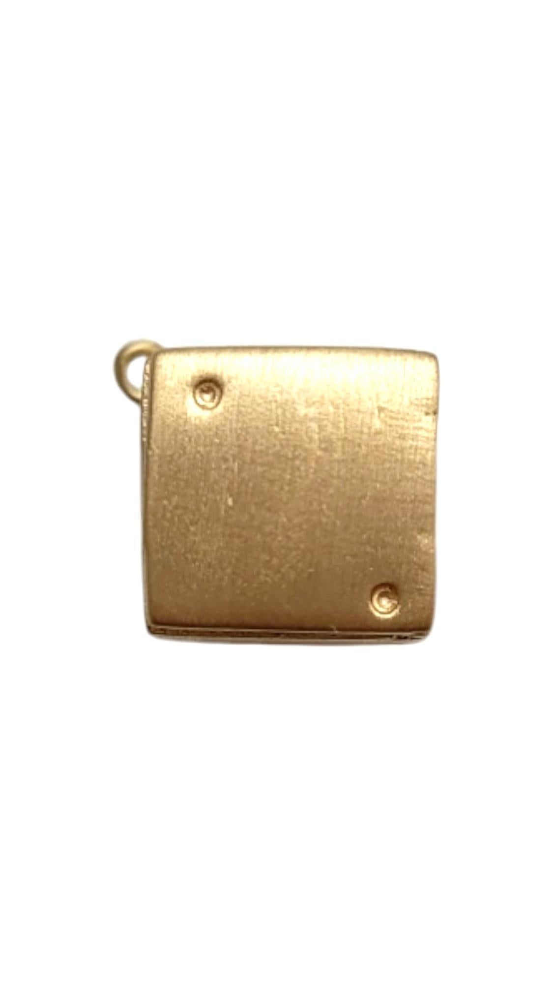 14K Yellow Gold Die / Dice Pendant #19836