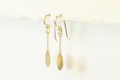 14K Yellow Gold Disc Drop Earrings
