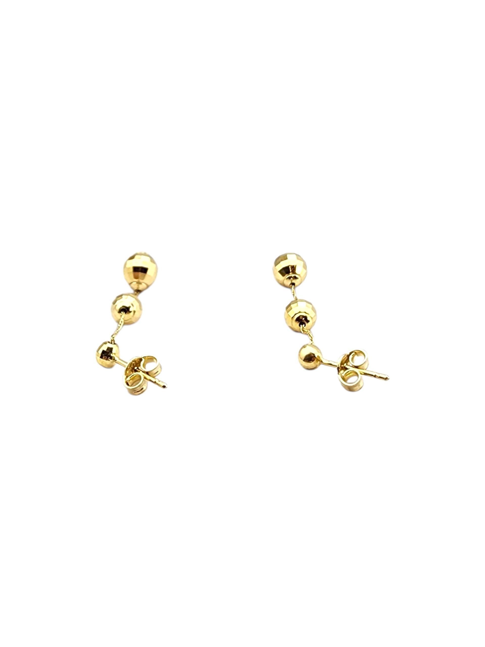 Women's 14K Yellow Gold Disco Ball Dangle Earrings #22695 For Sale