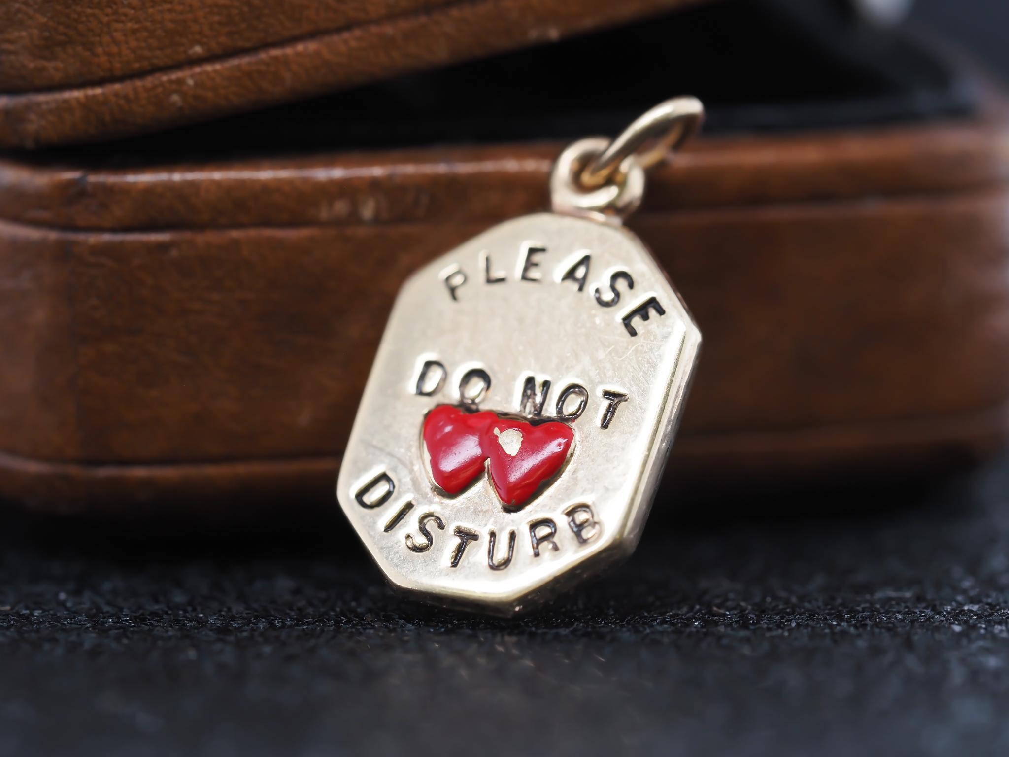 14K Gelbgold DO NOT DISTURB Charm-Anhänger 2