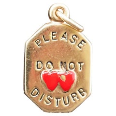 14K Gelbgold DO NOT DISTURB Charm-Anhänger