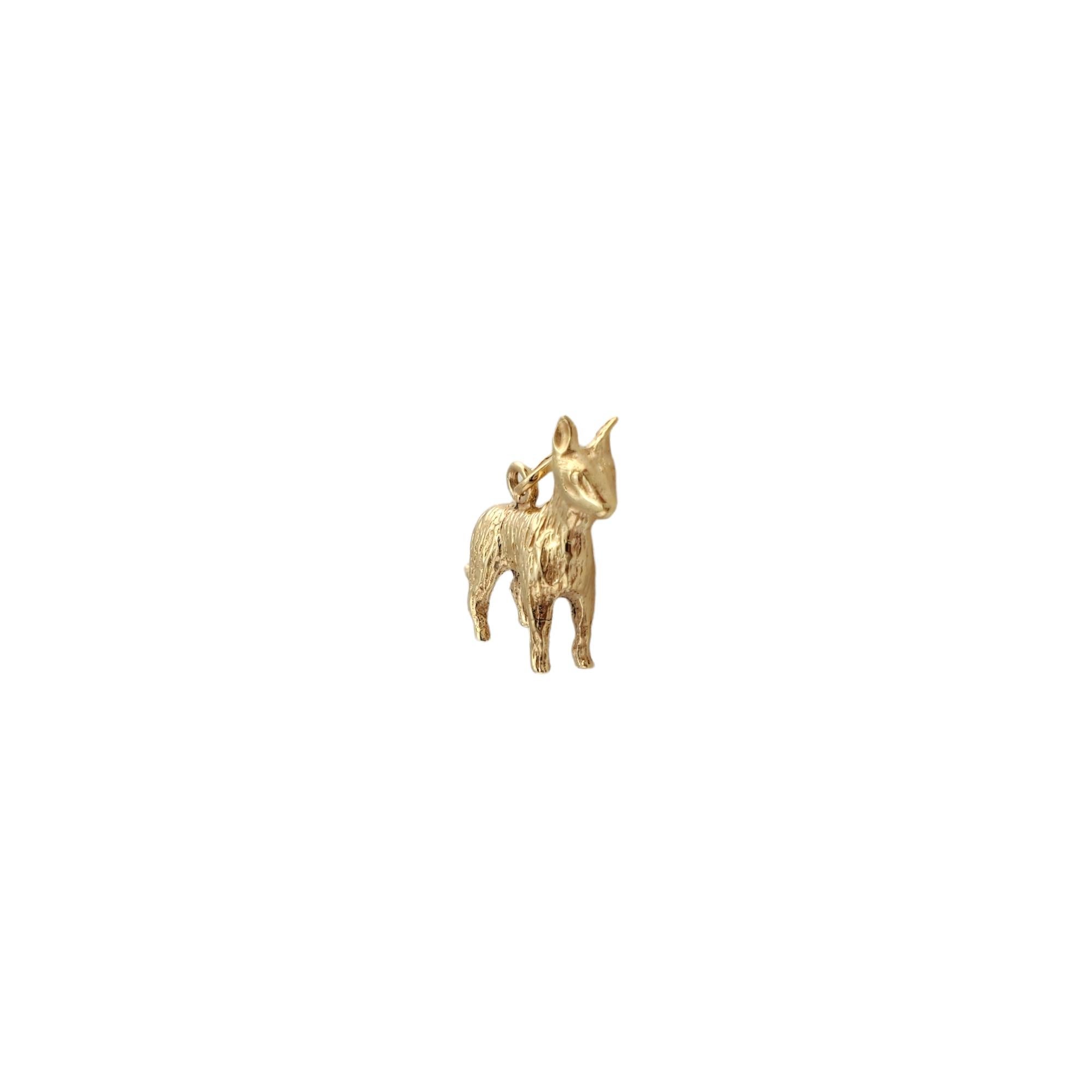 14K Yellow Gold Dog Charm 

This yellow gold dog charm is paws-itively cute! 

Size: 22.49mm X 20.95mm

Weight:  5.7gr / 3.6 dwt

Very good condition, professionally polished.

Will come packaged in a gift box and will be shipped U.S. Priority Mail