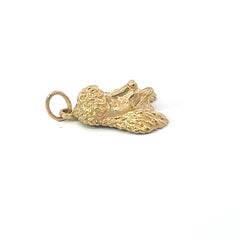 14k Yellow Gold Dog Charm Puddle