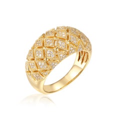 14k Yellow Gold Dome Pattern Ring