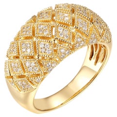 14k Yellow Gold Dome Pattern Ring