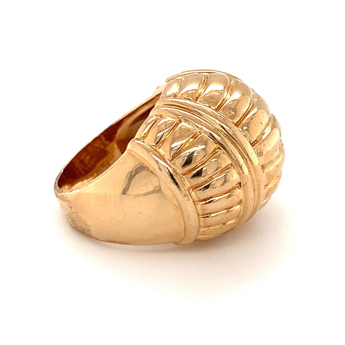 14K Yellow Gold Dome Ring, circa 1970s 1