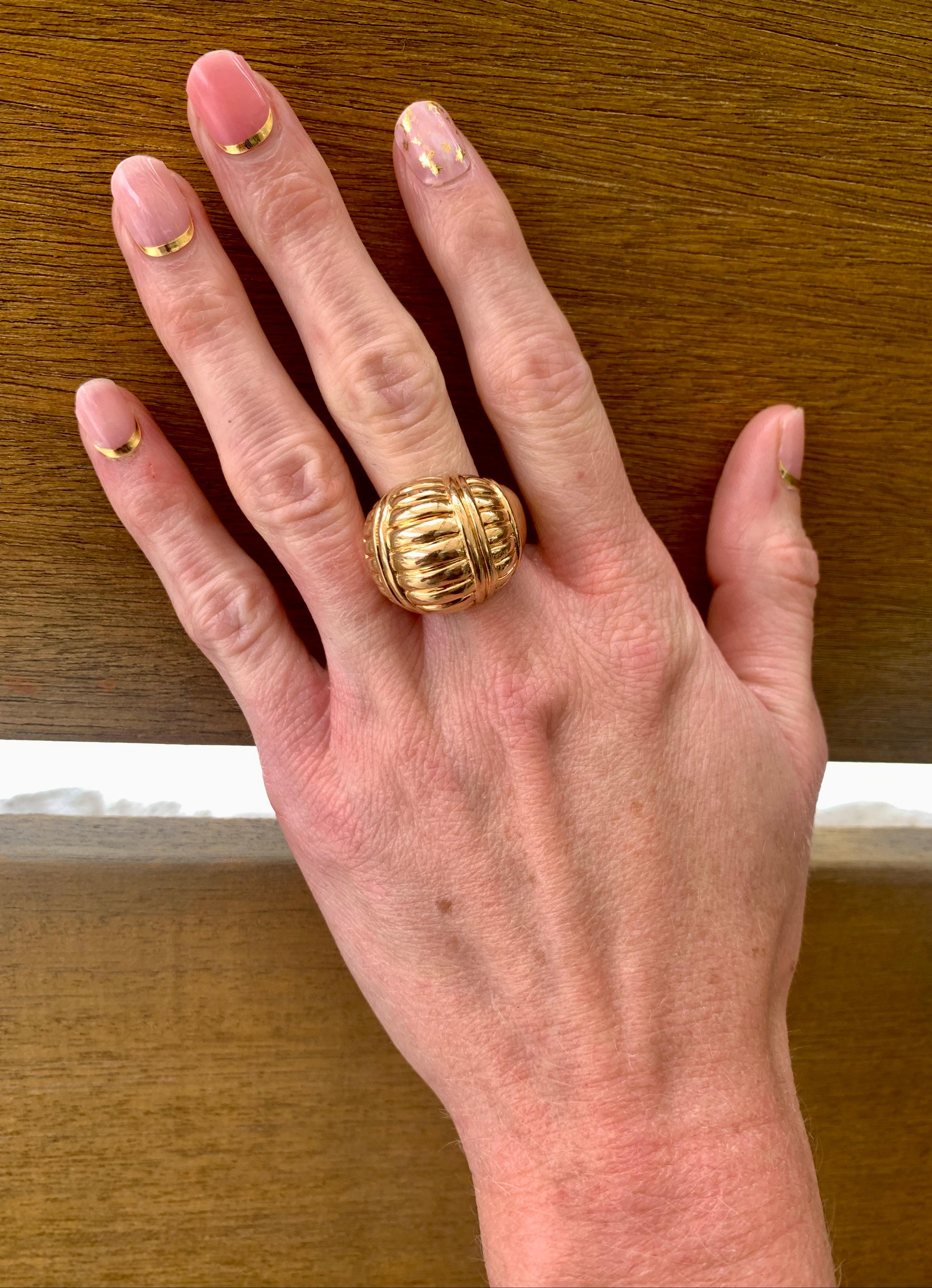 14K Yellow Gold Dome Ring, circa 1970s 4