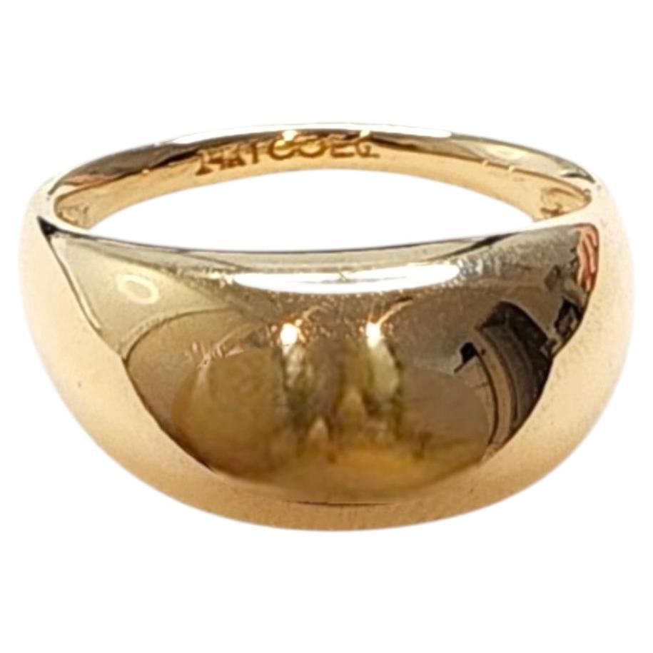 Bague bombée en or jaune 14 carats, taille 9 #25503