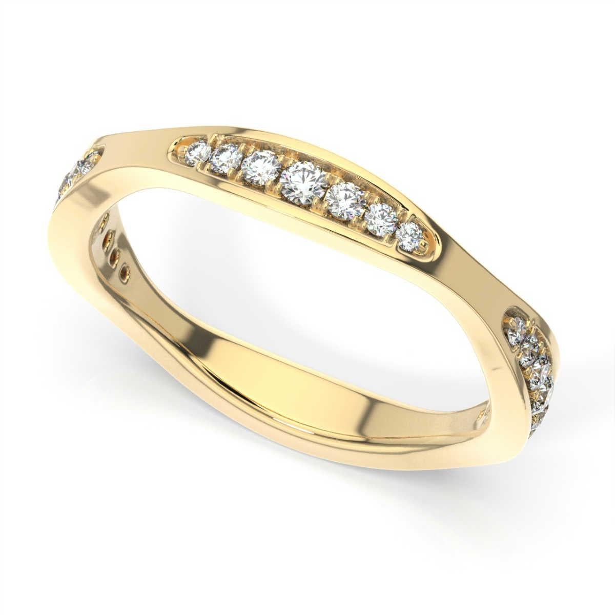 Round Cut 14 Karat Yellow Gold Donna Marquise Shape Diamond Ring '1/4 Carat' For Sale