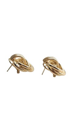 Pendientes de oro amarillo de 14 quilates con dorso omega #21081