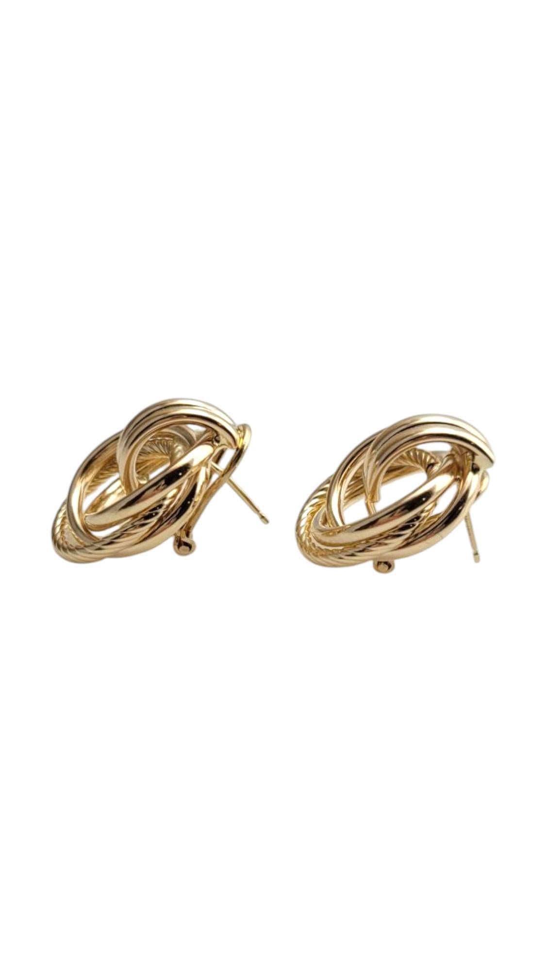 Women's 14K Yellow Gold Door Knocker Omega Back Earrings #21081