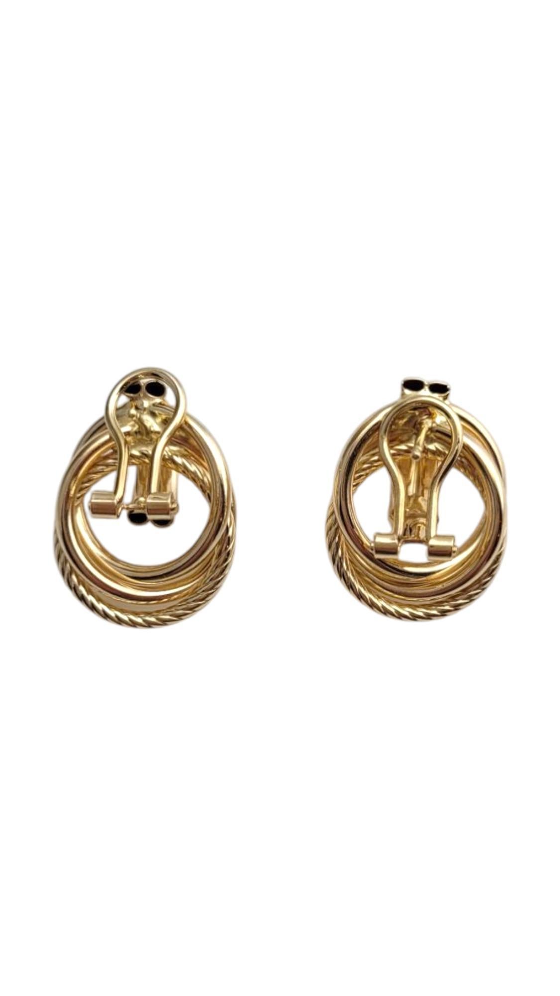 14K Yellow Gold Door Knocker Omega Back Earrings #21081 1