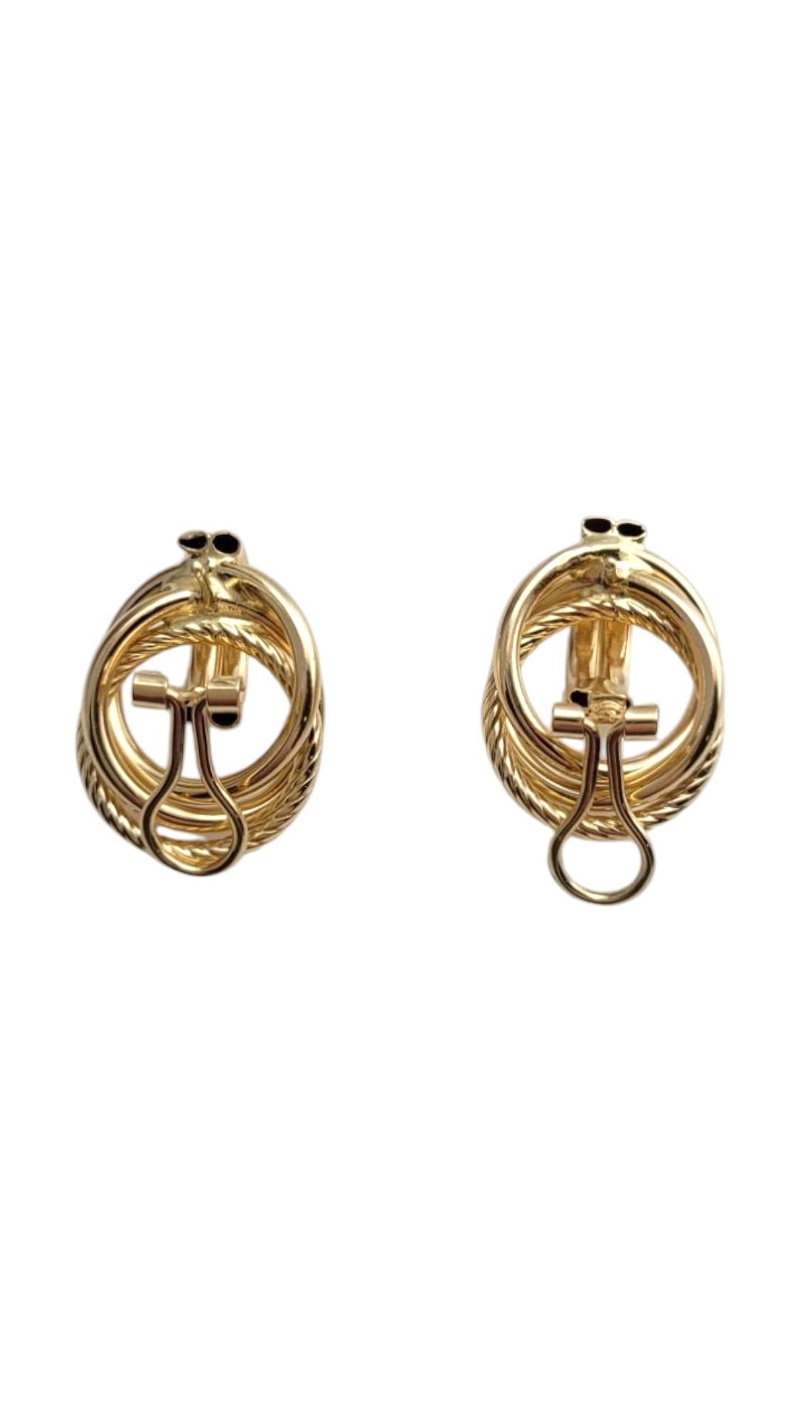 14K Yellow Gold Door Knocker Omega Back Earrings #21081 2