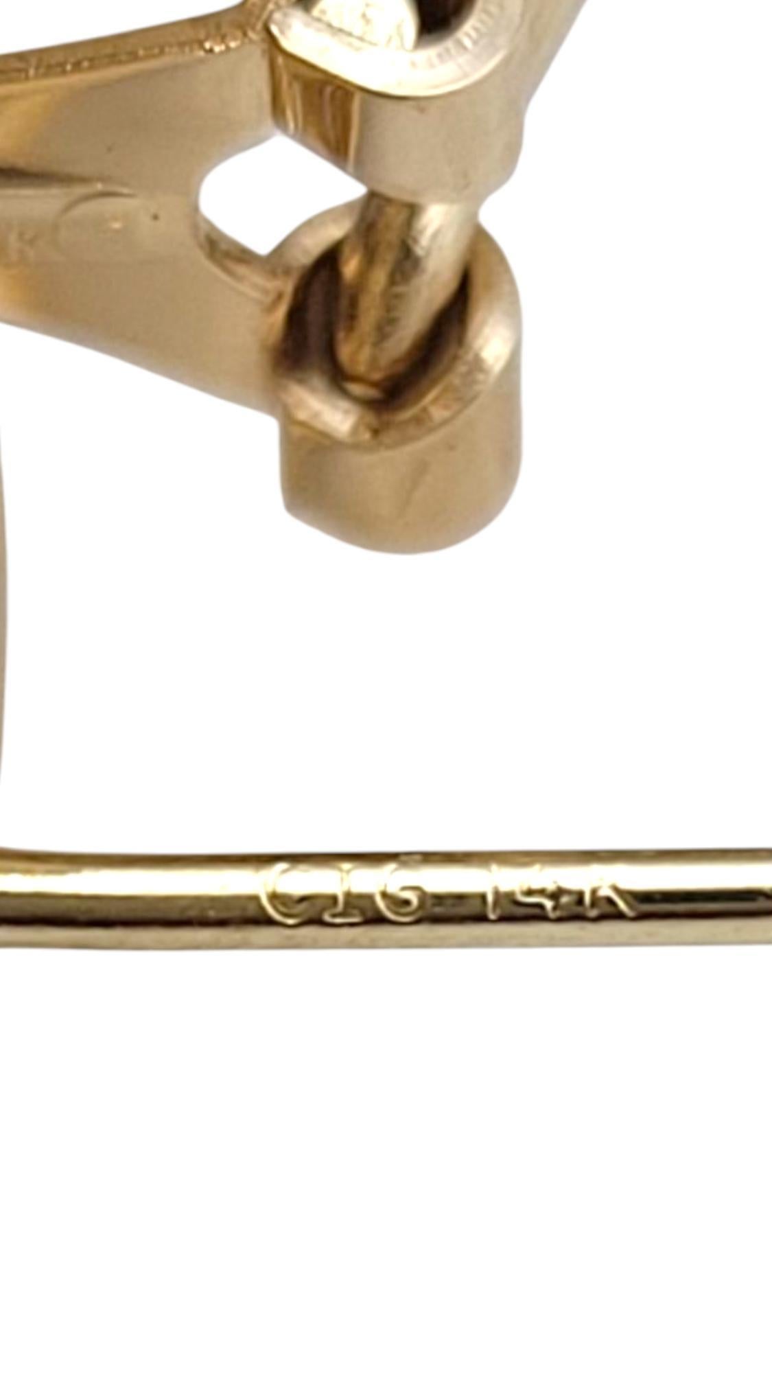14K Yellow Gold Door Knocker Omega Back Earrings #21081 3