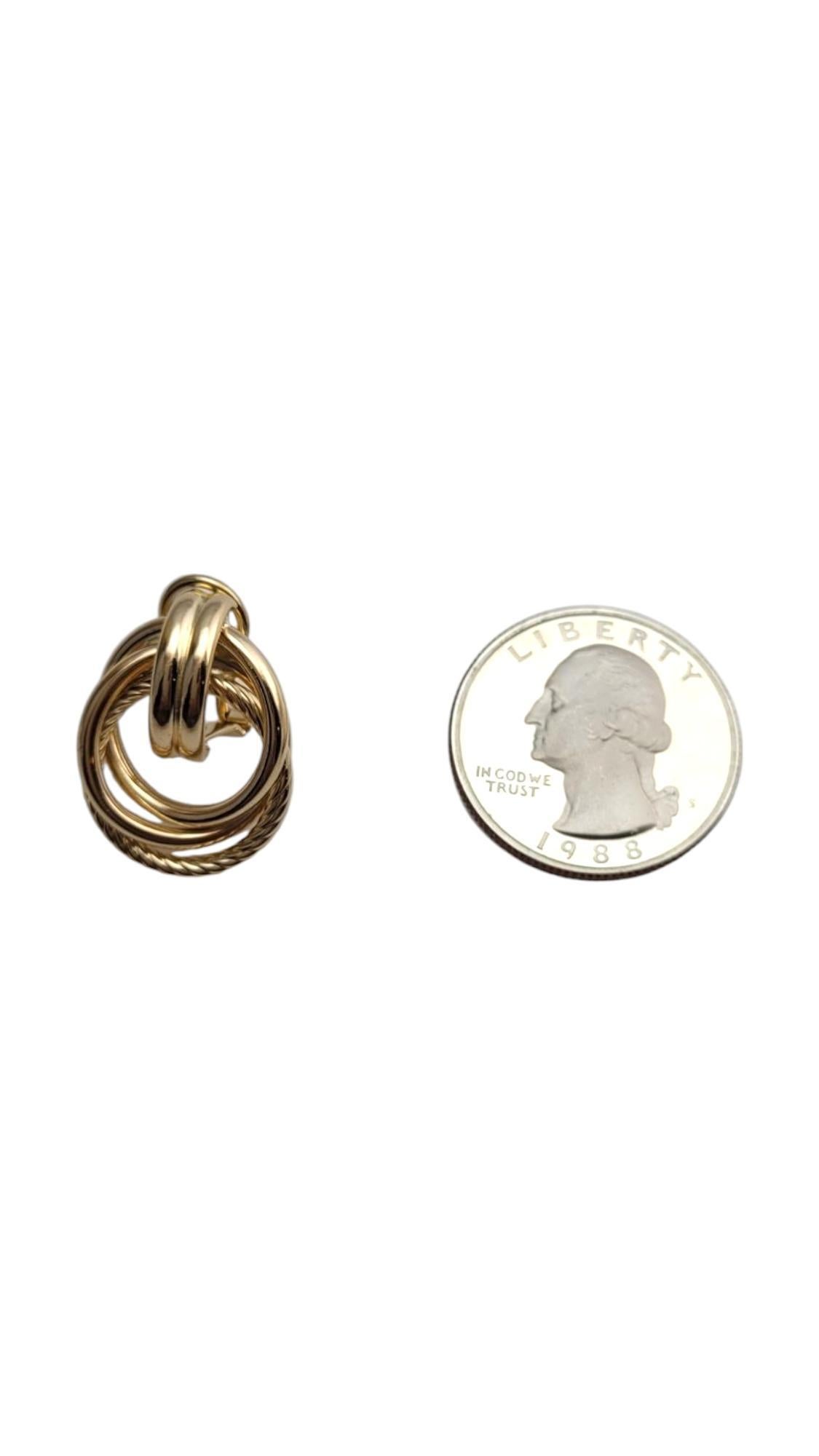 14K Yellow Gold Door Knocker Omega Back Earrings #21081 4