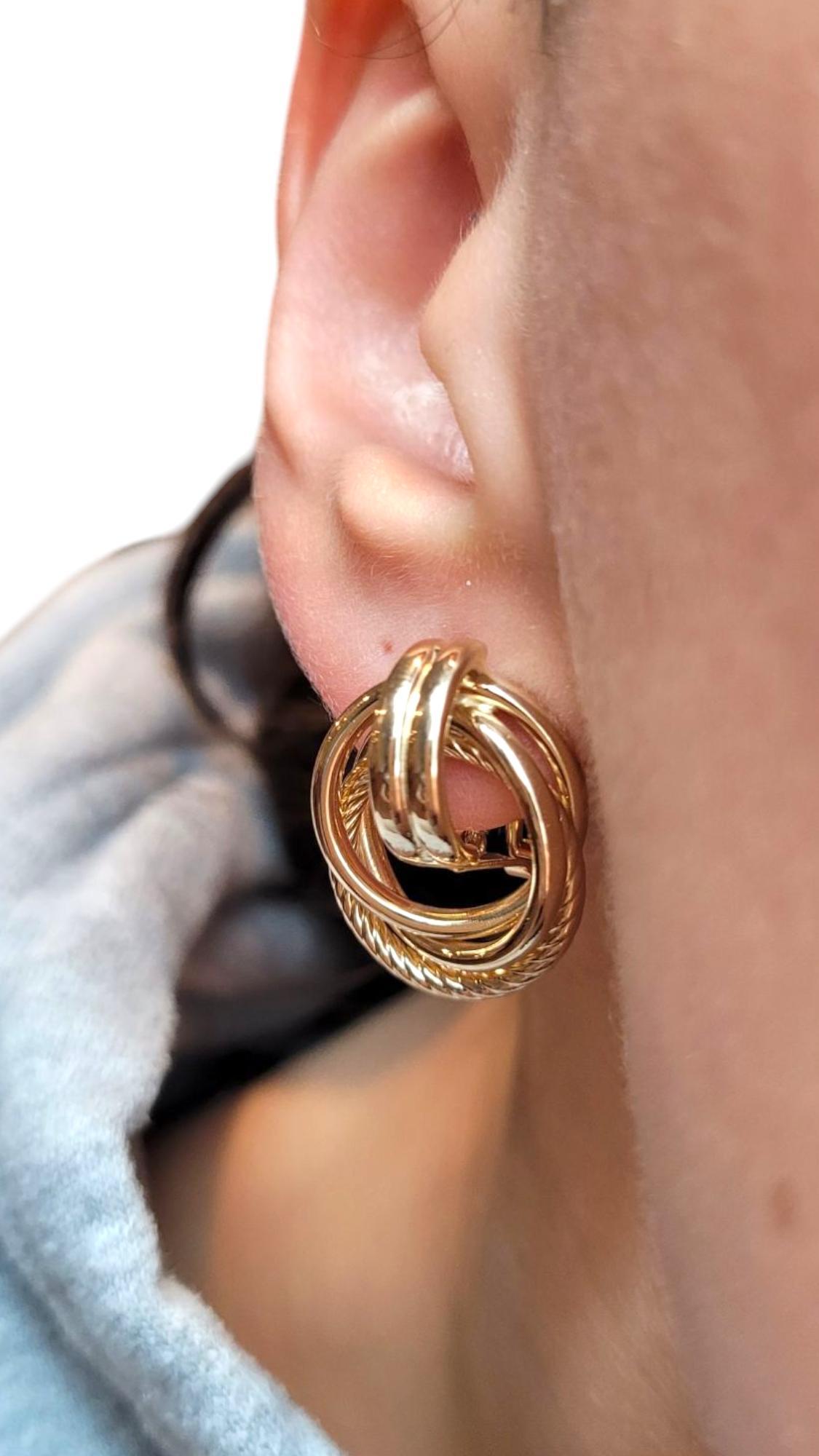 14K Yellow Gold Door Knocker Omega Back Earrings #21081 5