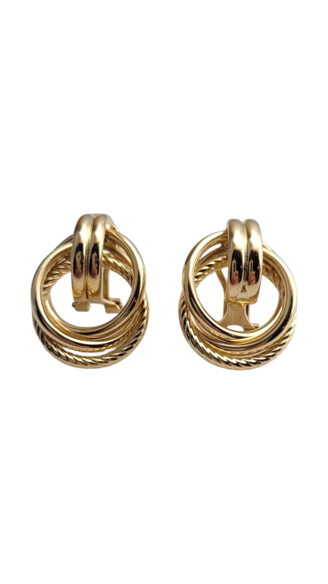 14K Yellow Gold Door Knocker Omega Back Earrings #21081