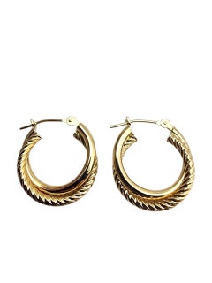 Orecchini a cerchio con doppio cavo in oro giallo 14K #22849