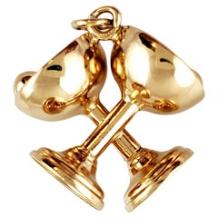 14K Yellow Gold Double Goblet Charm