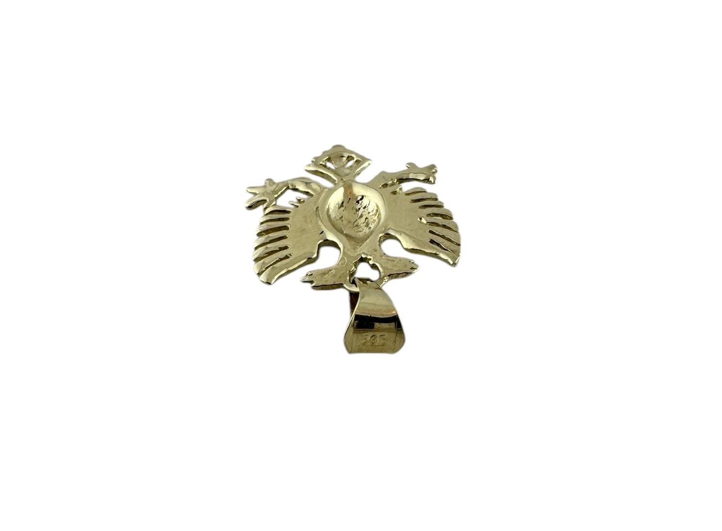 Pendentif d'aigle à double tête en or jaune 14 carats n° 19609 Pour femmes en vente