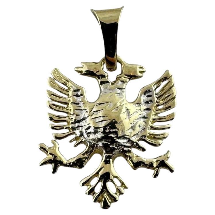 14K Yellow Gold Double Headed Eagle Pendant #19609