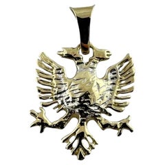 14K Yellow Gold Double Headed Eagle Pendant #19609