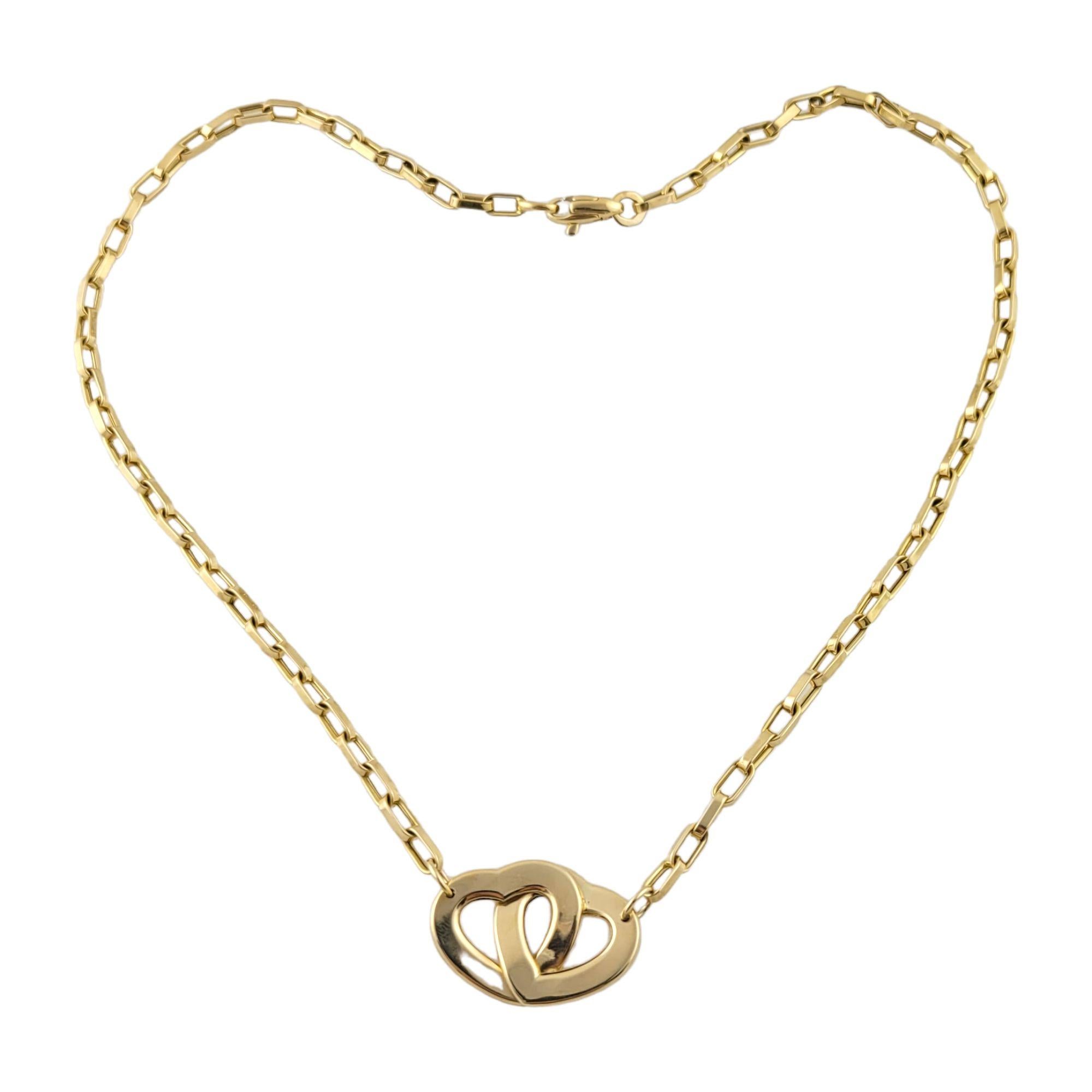 double heart linked necklace