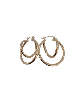 14k Yellow Gold Double Hoop Earrings #23250