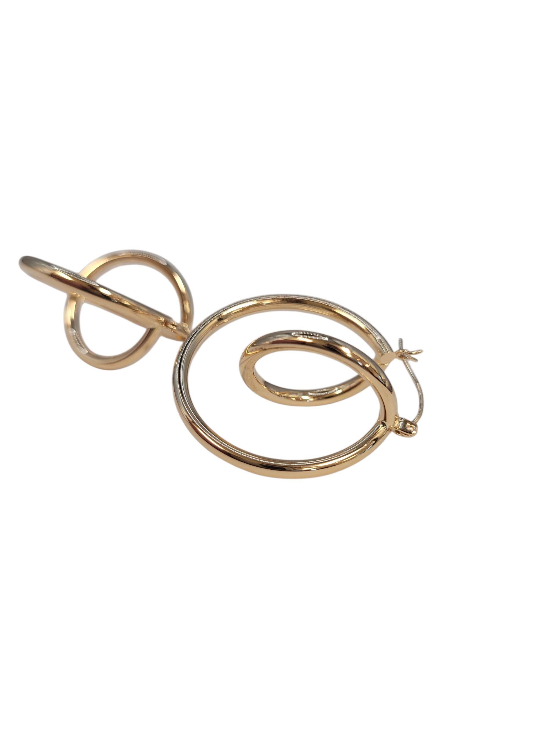 Boucles d'oreilles double en or jaune 14k #23250 Pour femmes en vente