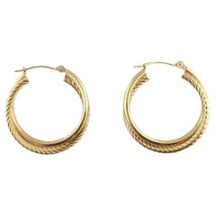 14K Yellow Gold Double Hoop Earrings