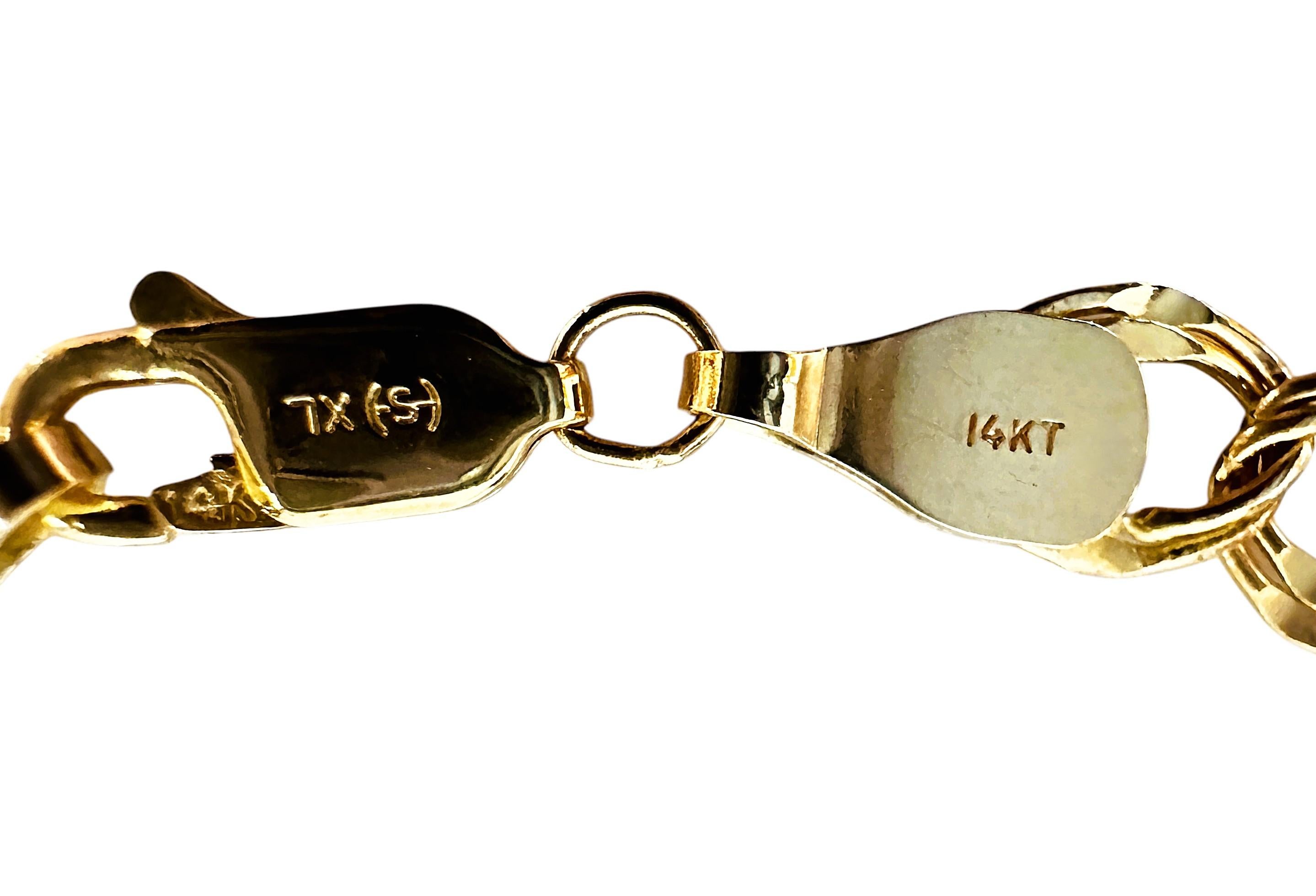 Art déco Bracelet à double lien en or jaune 14k 7