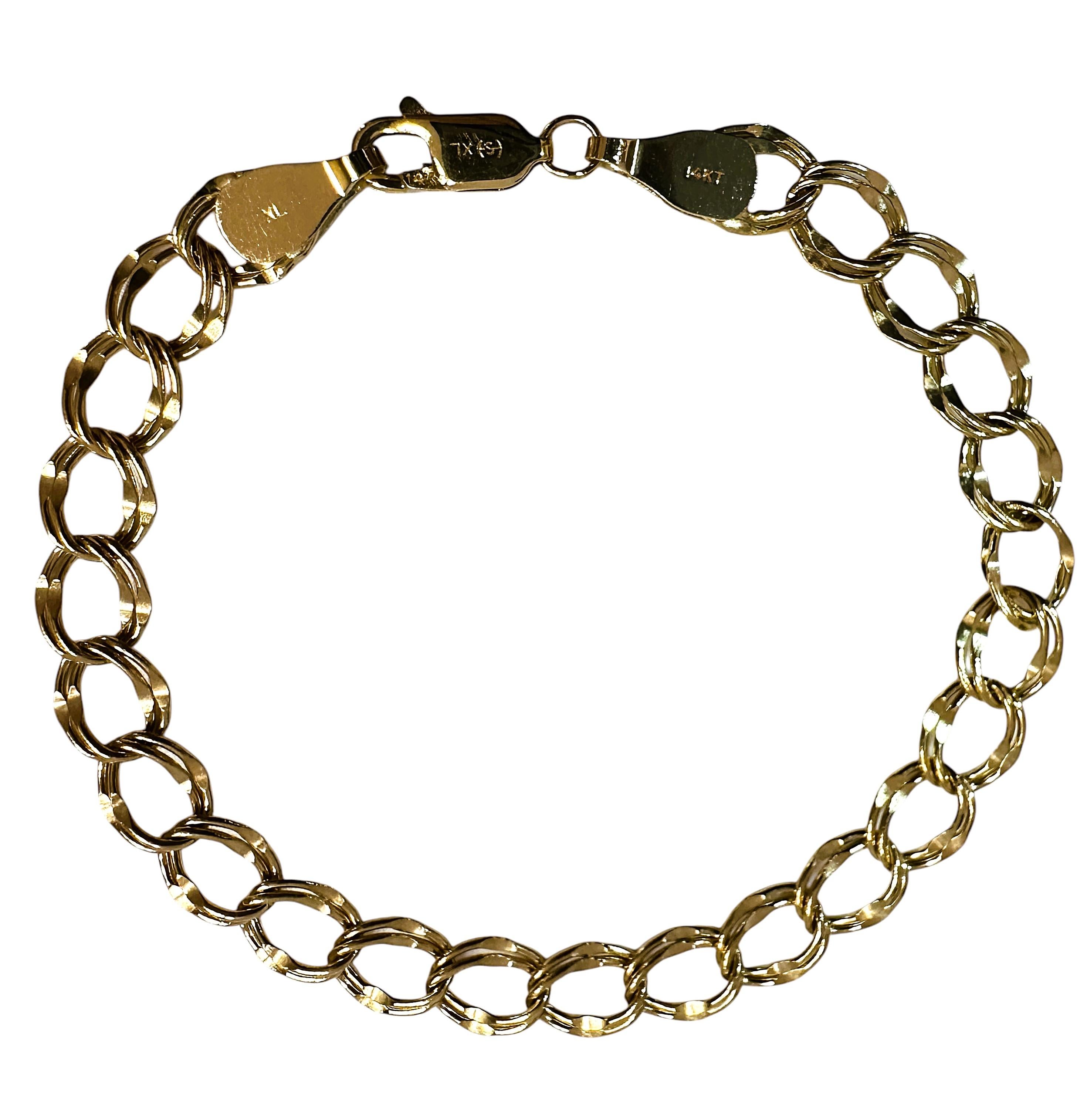 Bracelet à double lien en or jaune 14k 7