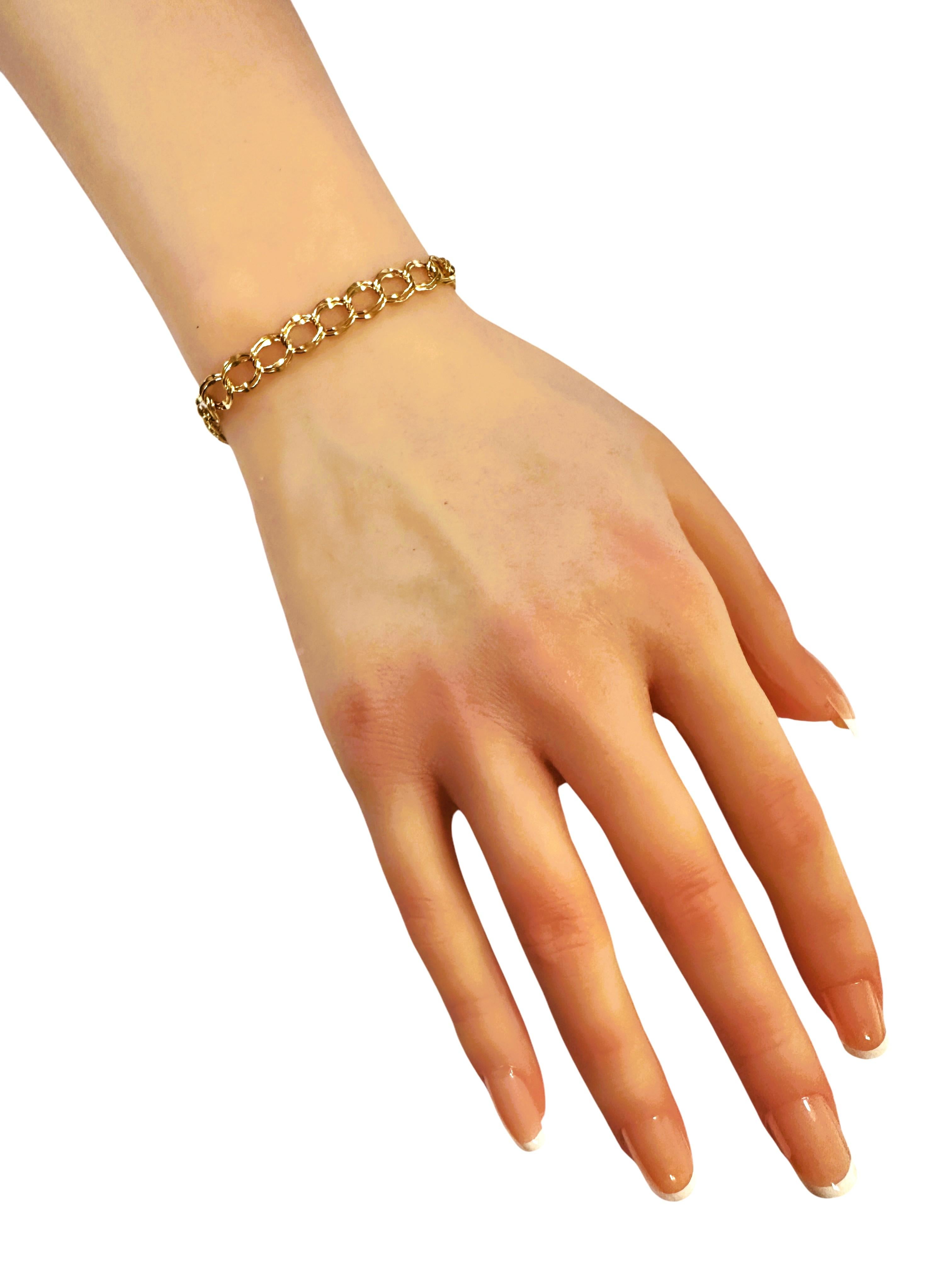  Bracelet à double lien en or jaune 14k 7