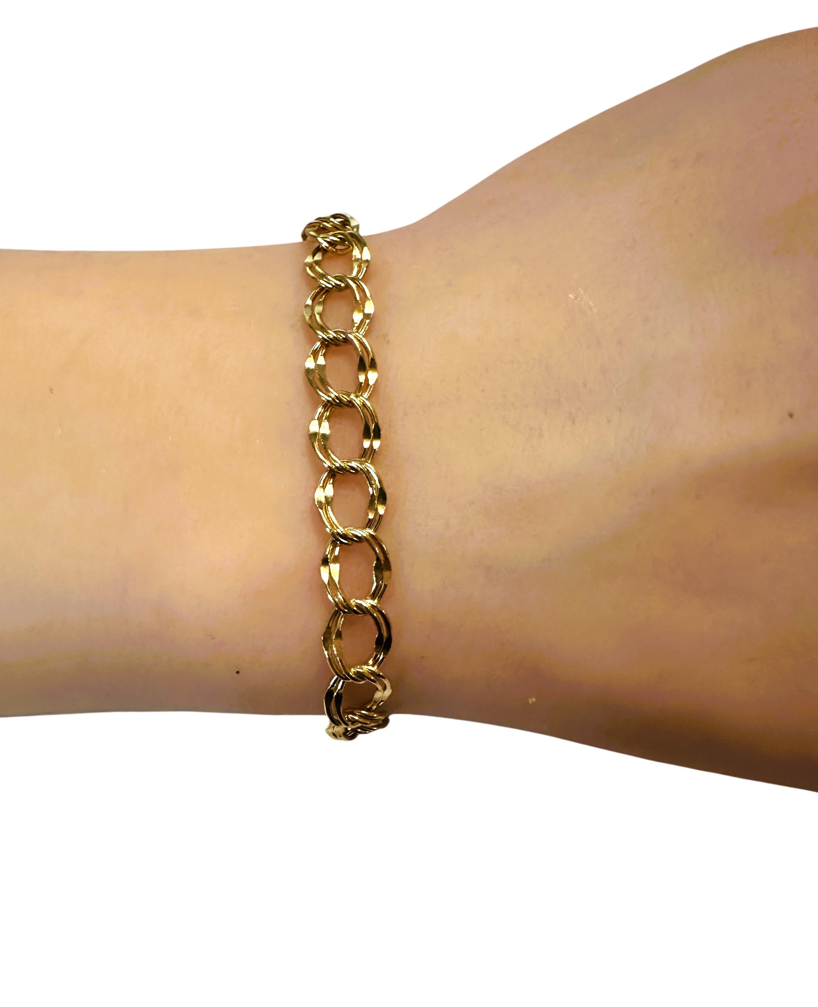 Bracelet à double lien en or jaune 14k 7