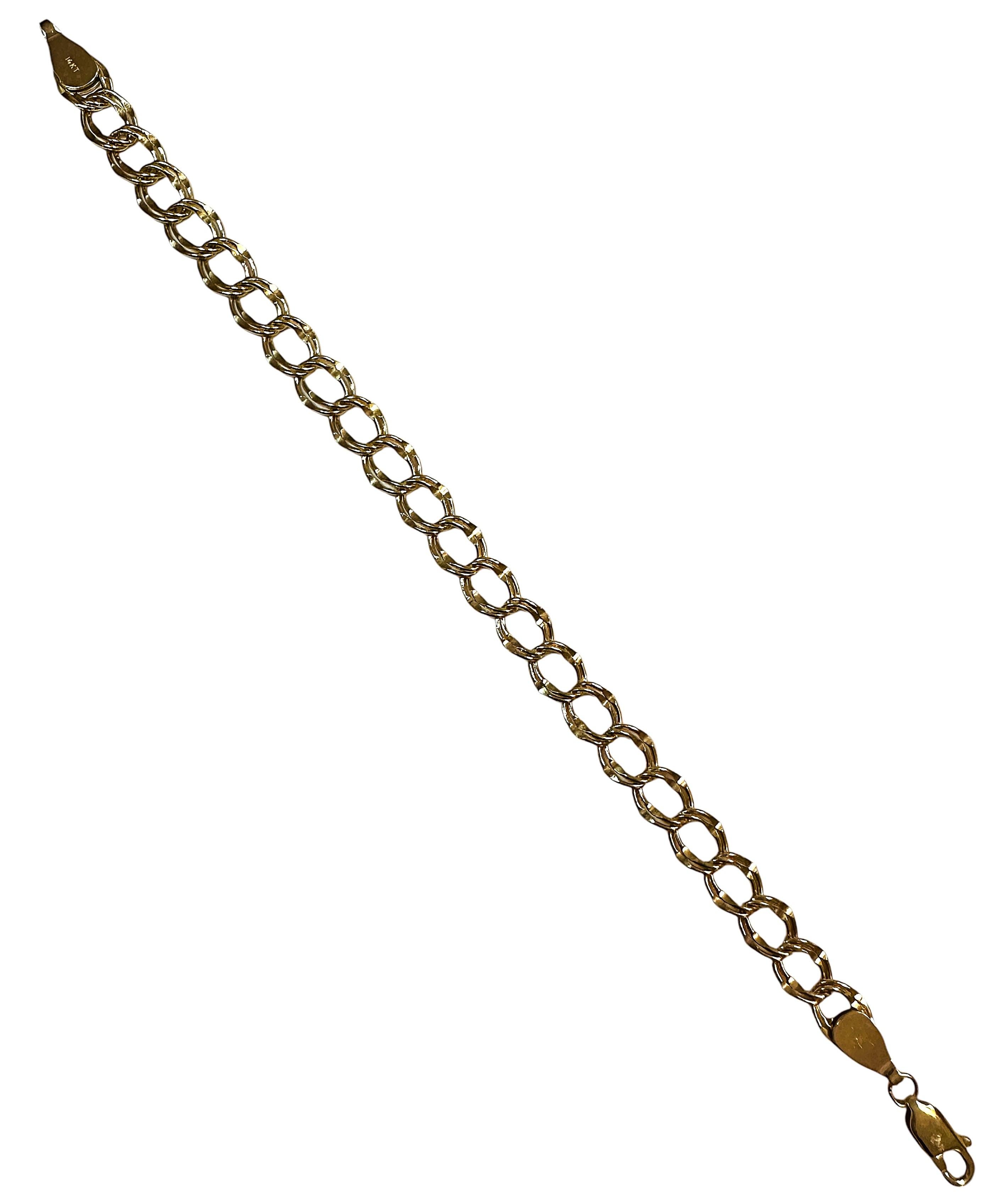 Bracelet à double lien en or jaune 14k 7