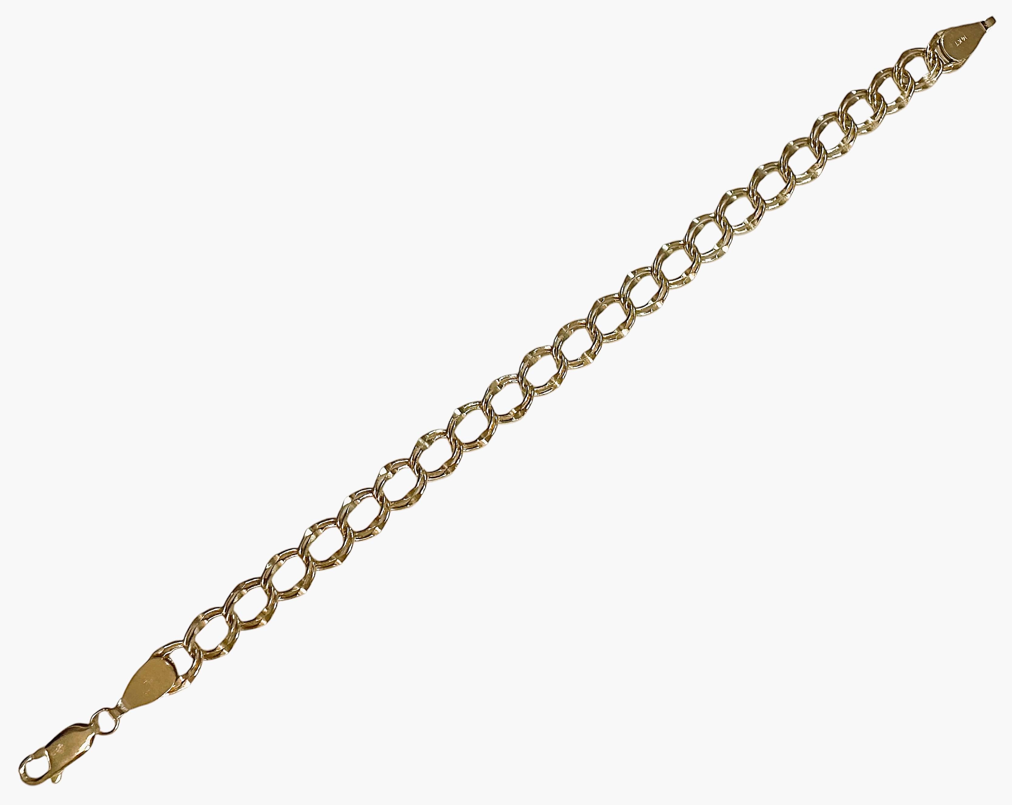 Bracelet à double lien en or jaune 14k 7
