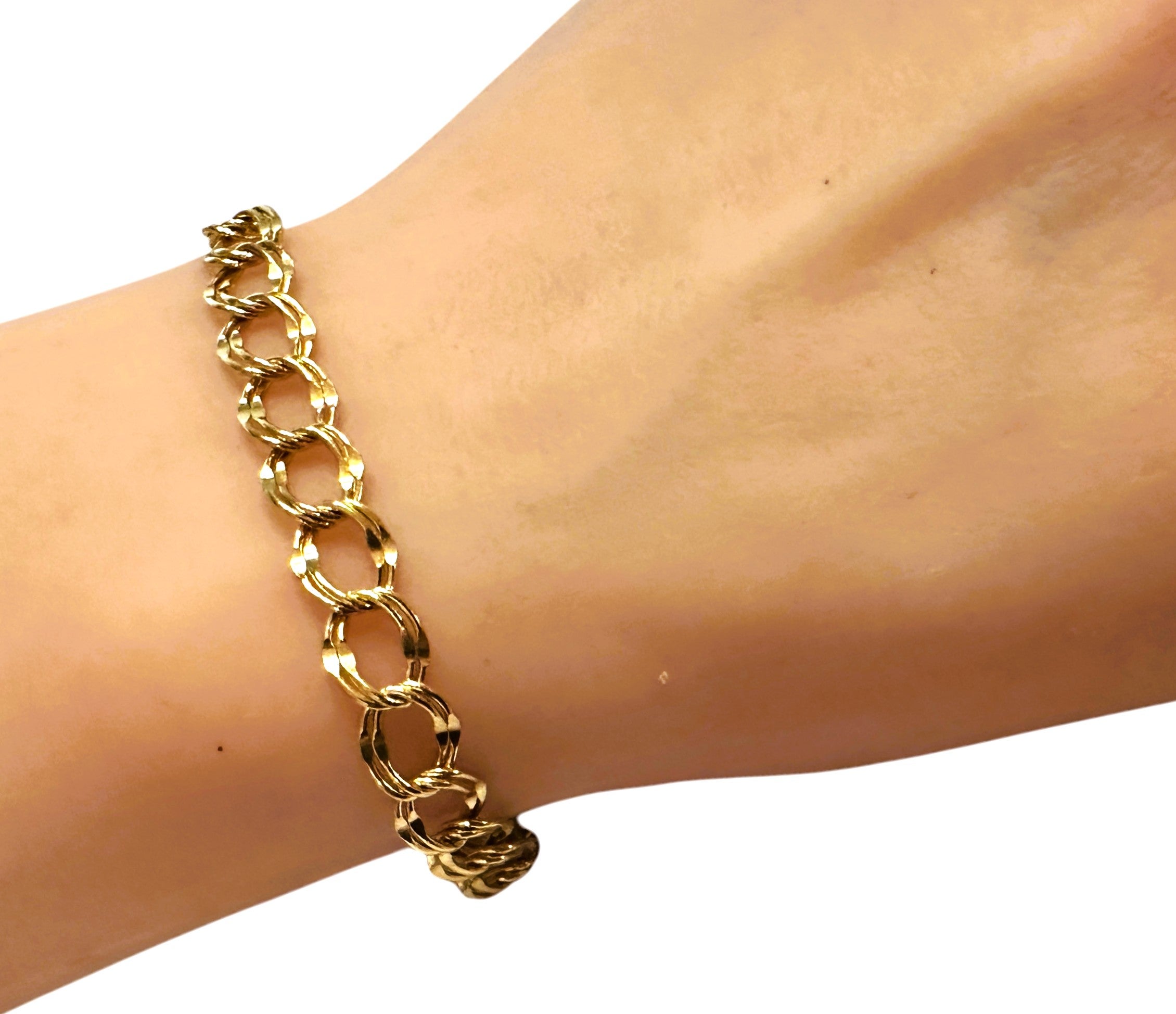 Bracelet à double lien en or jaune 14k 7" --  5,9 grammes