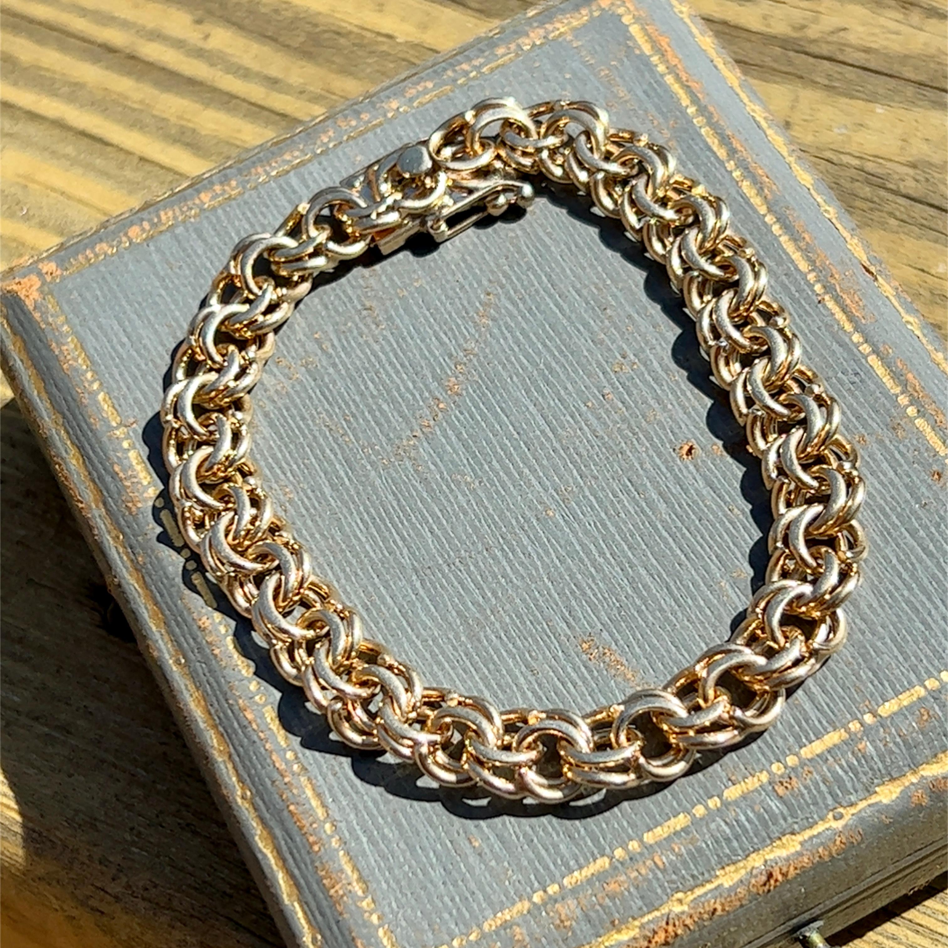 14 Karat Gelbgold Doppelgliederkette-Armband 1