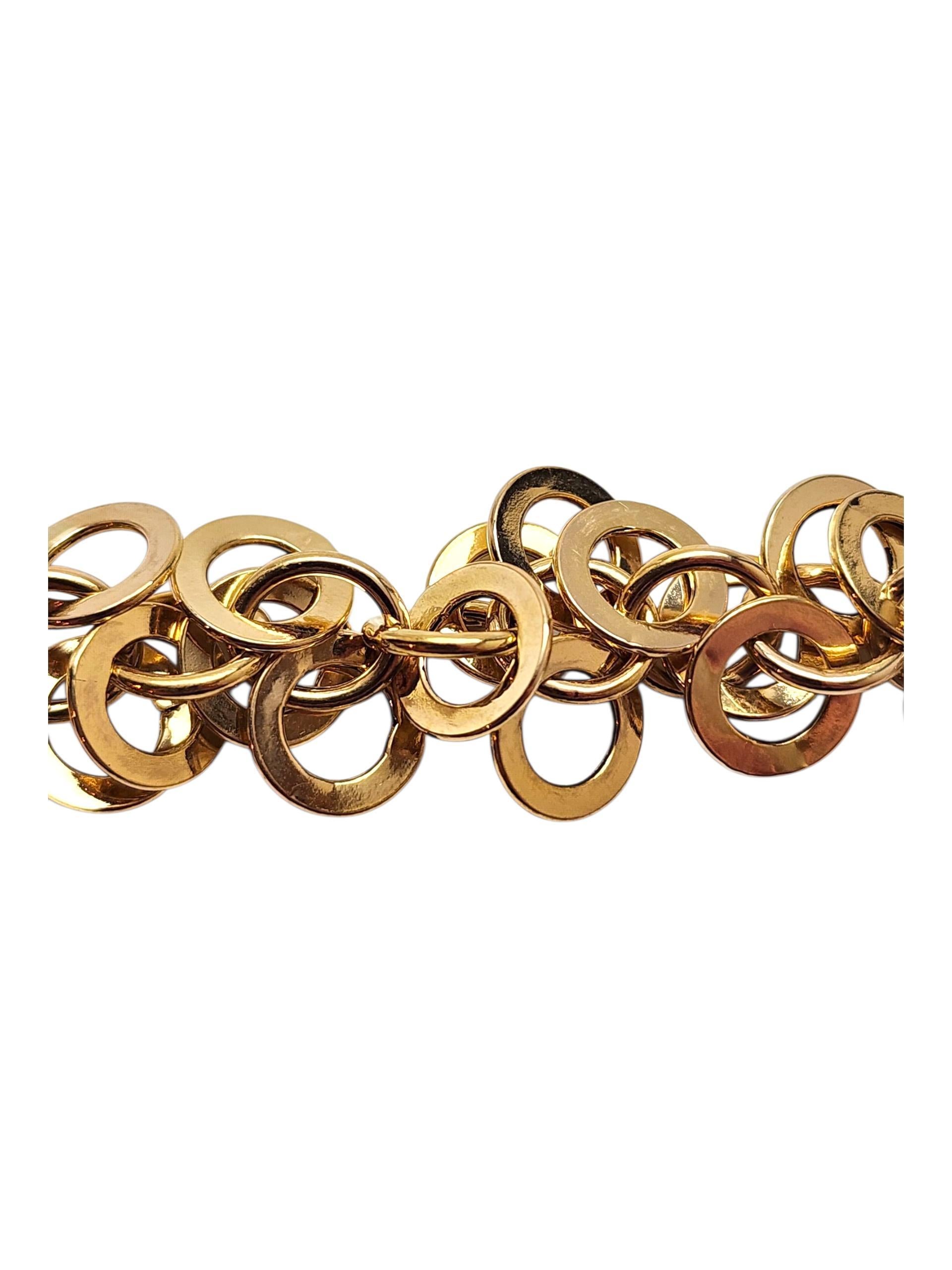 14K Yellow Gold Double Link Necklace #22812 In Good Condition For Sale In Washington Depot, CT