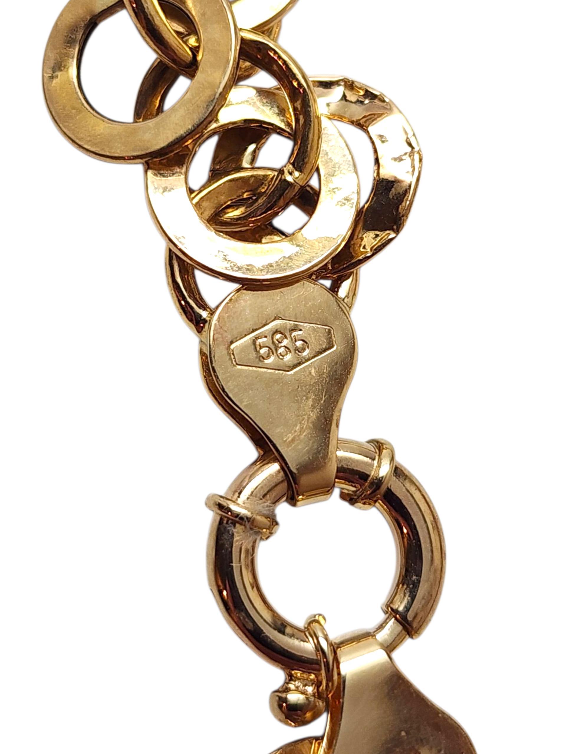 Women's 14K Yellow Gold Double Link Necklace #22812 For Sale