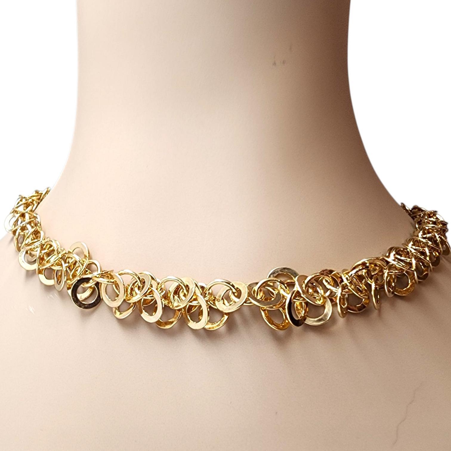 14K Yellow Gold Double Link Necklace #22812 For Sale 1