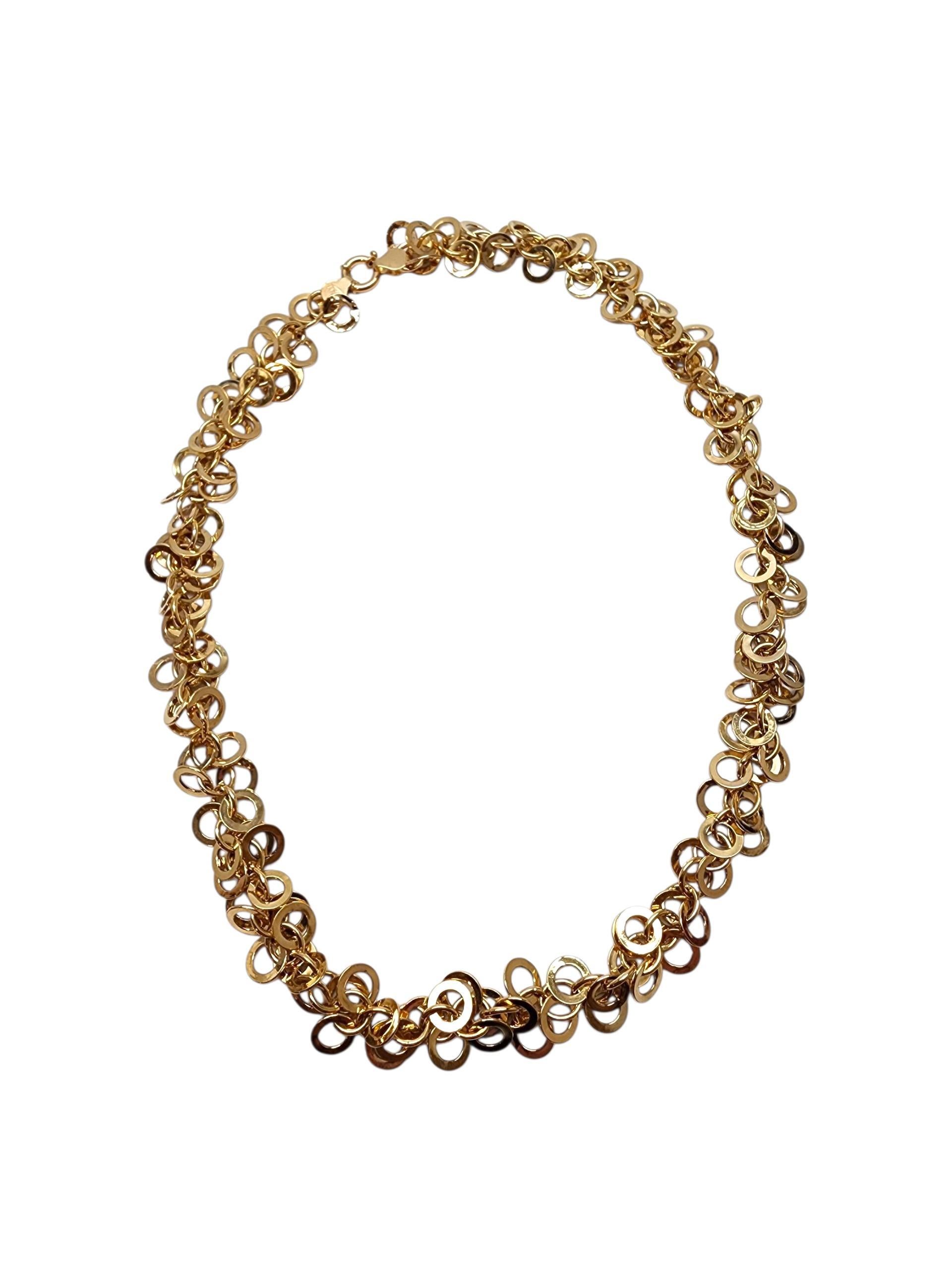 14K Yellow Gold Double Link Necklace #22812 For Sale