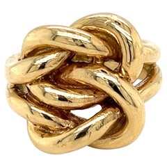 14K Gelbgold Doppelter Liebesknoten Ring