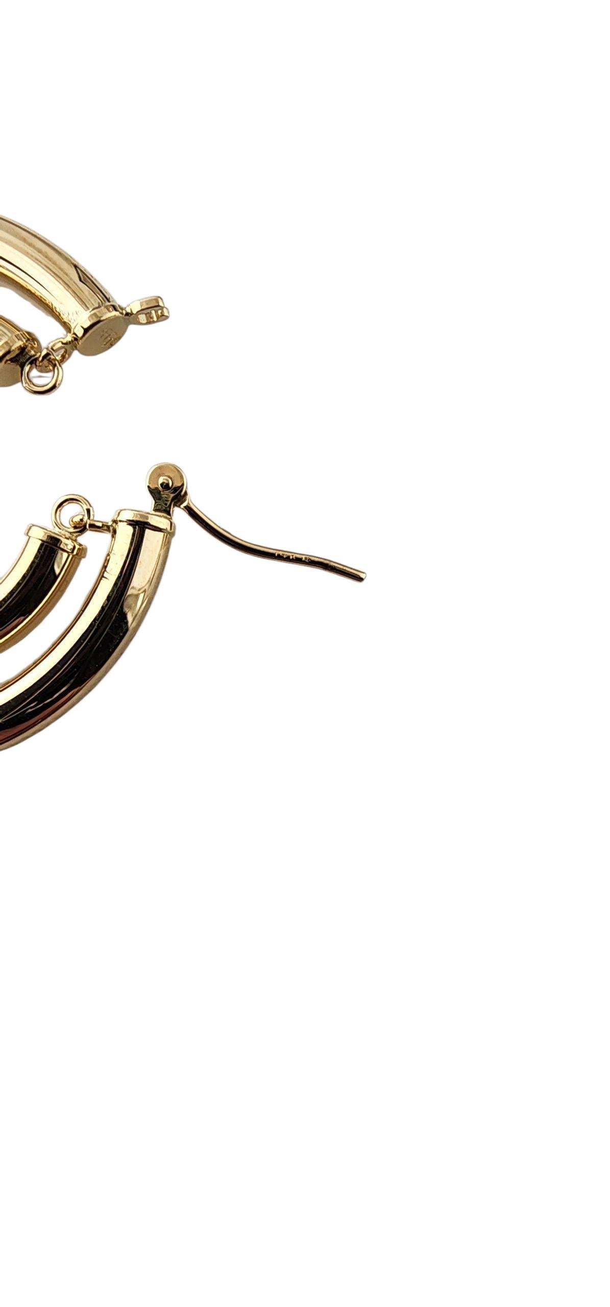 Boucles d'oreilles double en or jaune 14k #23094 Bon état - En vente à Washington Depot, CT