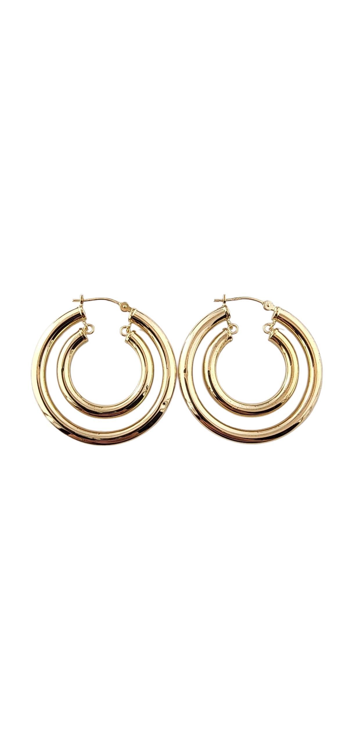Orecchini a cerchio doppi in oro giallo 14k #23094